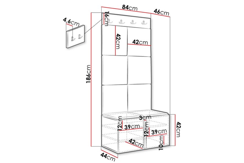 Hollan Hall Kalustesarja - Huonekalut - Kalustesetit - Eteisen kalustesetit