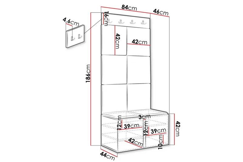 Hollan Hall Kalustesarja - Huonekalut - Kalustesetit - Eteisen kalustesetit