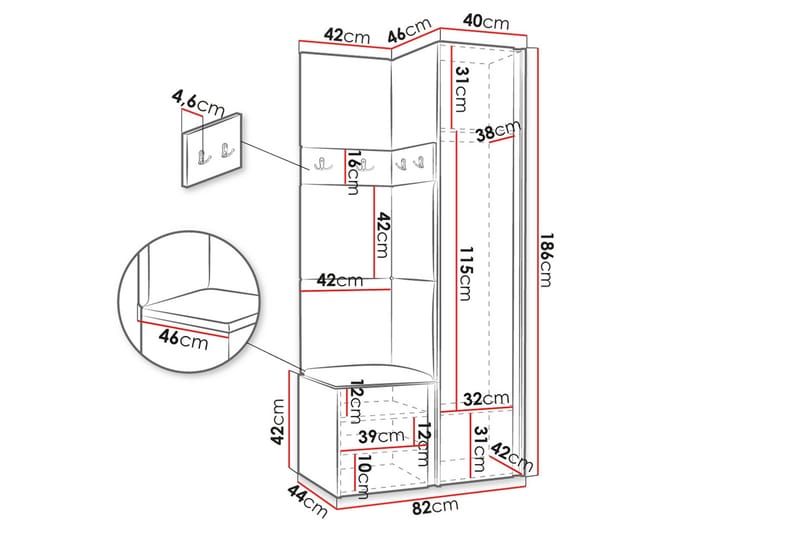 Hollan Hall Kalustesarja - Huonekalut - Kalustesetit - Eteisen kalustesetit