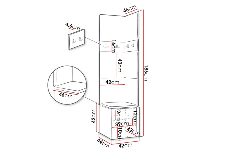 Hollan Hall Kalustesarja - Huonekalut - Kalustesetit - Eteisen kalustesetit