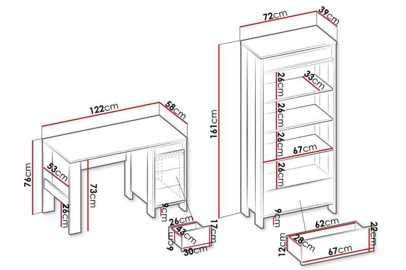 Huddinge-Huonekalusetti Olohuoneeseen - Ruskea/Musta - Huonekalut - Kalustesetit - Olohuoneen kalustesetit