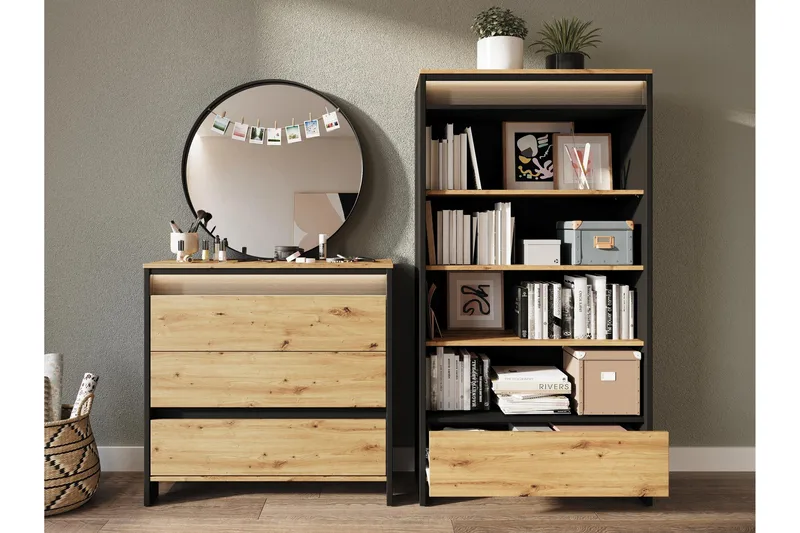 Huddinge-Huonekalusetti Olohuoneeseen - Ruskea/Musta - Huonekalut - Kalustesetit - Olohuoneen kalustesetit