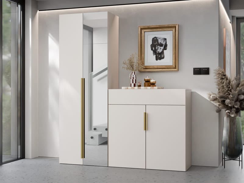 huonekalusarja Kalustesetti KERKIN II beige - Huonekalut - Kalustesetit - Eteisen kalustesetit