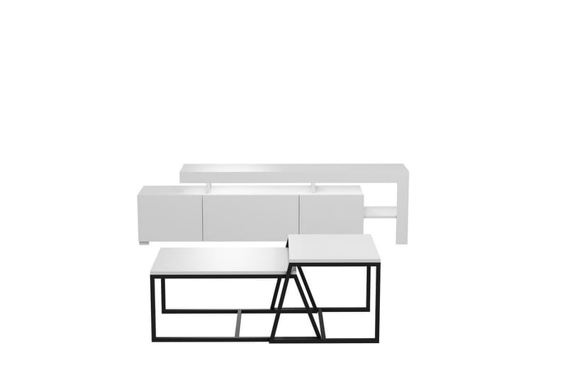 Jurukovo Kalustesetti Olohuoneeseen - Valkoinen - Huonekalut - Kalustesetit - Olohuoneen kalustesetit