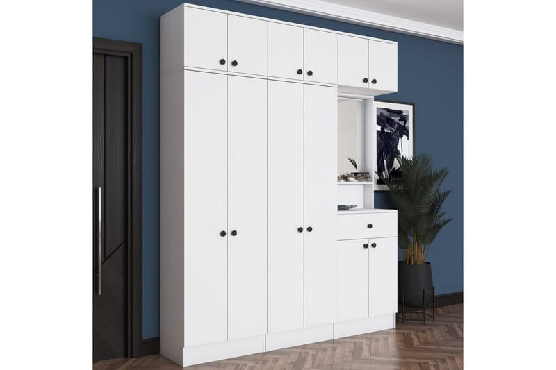 Käytävänaulakko Donel Valkoinen - Valkoinen - Huonekalut - Kalustesetit - Eteisen kalustesetit
