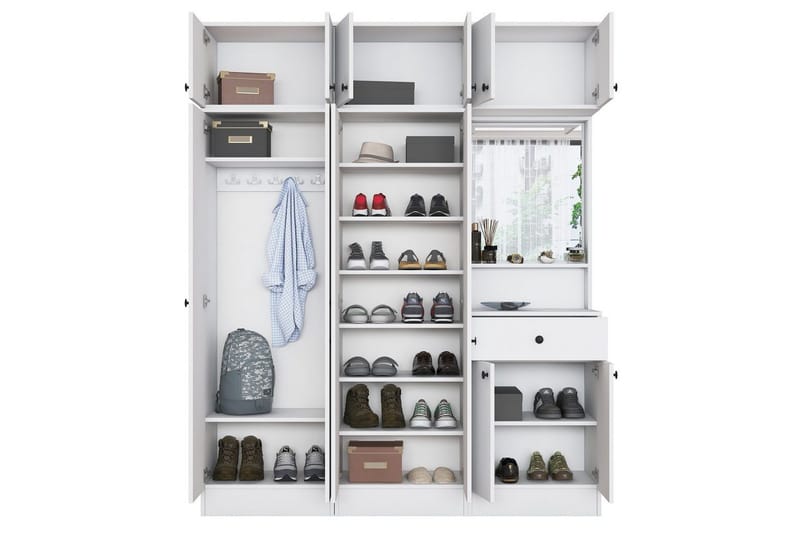 Käytävänaulakko Donel Valkoinen - Valkoinen - Huonekalut - Kalustesetit - Eteisen kalustesetit