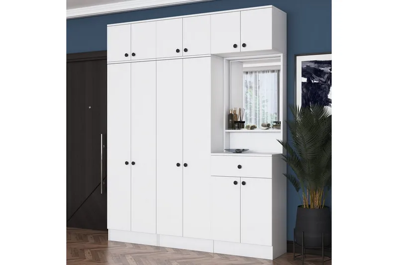 Käytävänaulakko Donel Valkoinen - Valkoinen - Huonekalut - Kalustesetit - Eteisen kalustesetit