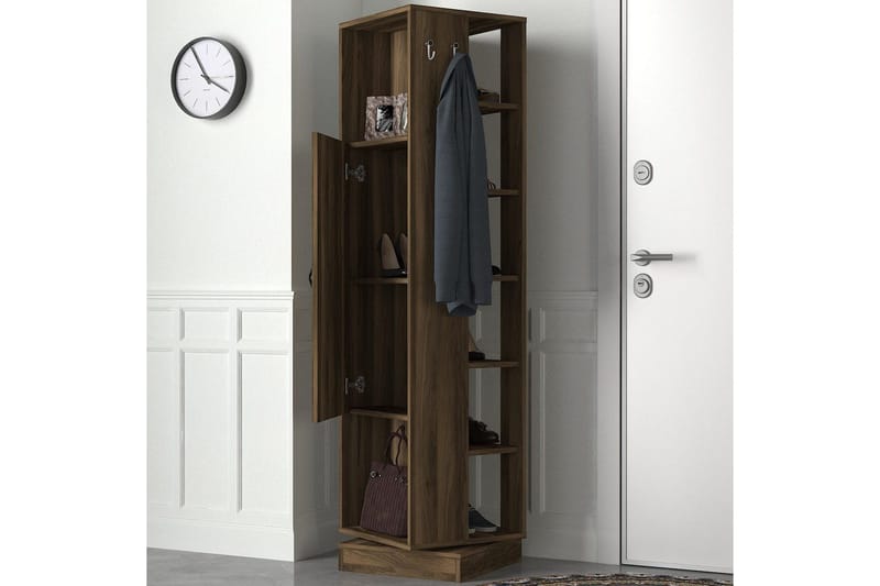 Käytävänaulakko Honi Pähkinä - Tummanruskea - Huonekalut - Kalustesetit - Eteisen kalustesetit