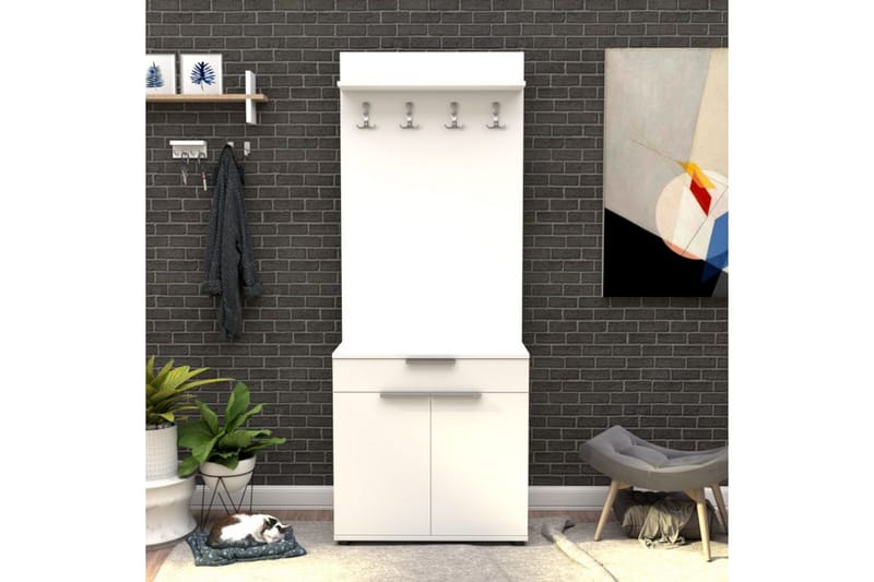 Käytävänaulakko Salen Valkoinen - Valkoinen - Huonekalut - Kalustesetit - Eteisen kalustesetit