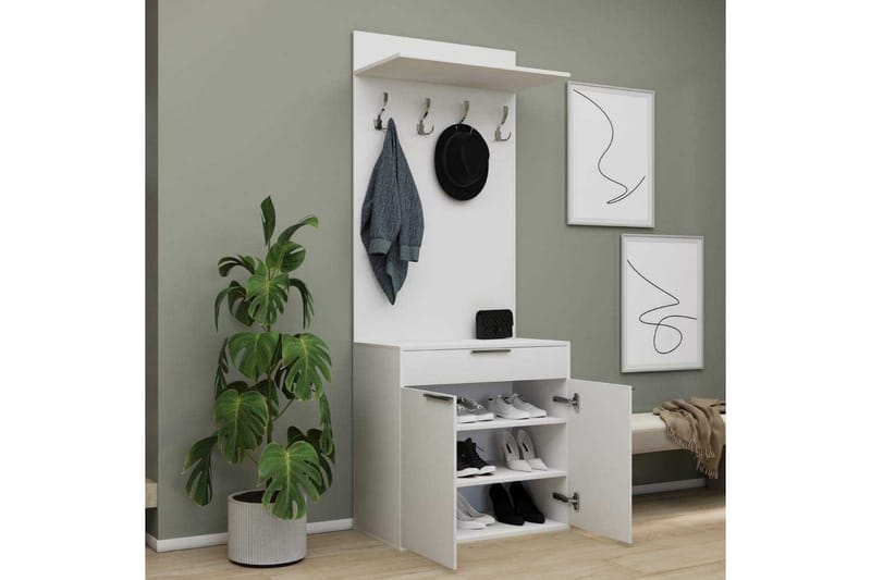 Käytävänaulakko Salen Valkoinen - Valkoinen - Huonekalut - Kalustesetit - Eteisen kalustesetit