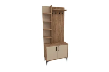 Käytävänaulakko Windholm Atlantic-pine / beige - Beige/Vaaleanvärinen puu - Huonekalut - Kalustesetit - Eteisen kalustesetit