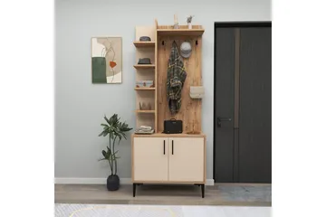 Käytävänaulakko Windholm Atlantic-pine / beige - Beige/Vaaleanvärinen puu - Huonekalut - Kalustesetit - Eteisen kalustesetit