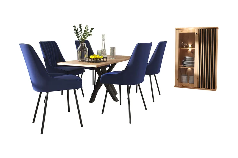 Ruokatilan kalustesetti Buckfast Valkoinen LED - Puu/Musta - Huonekalut - Kalustesetit - Keittiön kalustesetit