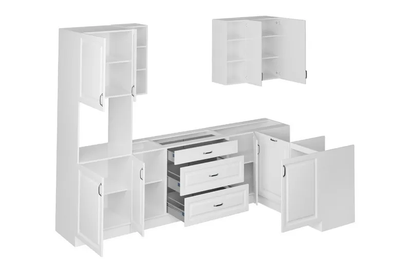 Templemore Möbelset För Kök & Matplats Black/Wood - Huonekalut - Kalustesetit - Keittiön kalustesetit