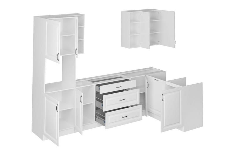 Templemore Möbelset För Kök & Matplats Black/Wood - Huonekalut - Kalustesetit - Keittiön kalustesetit