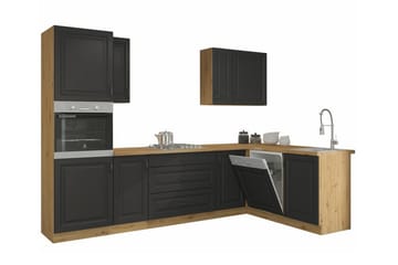 Templemore Möbelset För Kök & Matplats Black/Wood - Huonekalut - Kalustesetit - Keittiön kalustesetit