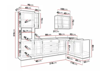 Templemore Möbelset För Kök & Matplats Black/Wood - Huonekalut - Kalustesetit - Keittiön kalustesetit