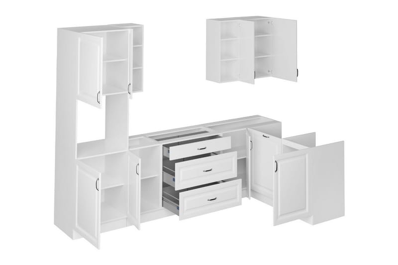 Templemore Möbelset För Kök & Matplats Black/Wood - Huonekalut - Kalustesetit - Keittiön kalustesetit