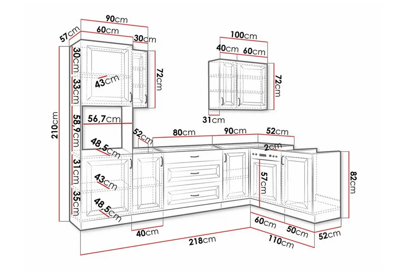 Templemore Möbelset För Kök & Matplats Brown/Wood - Huonekalut - Kalustesetit - Keittiön kalustesetit