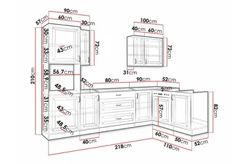 Templemore Möbelset För Kök & Matplats Brown/Wood - Huonekalut - Kalustesetit - Keittiön kalustesetit