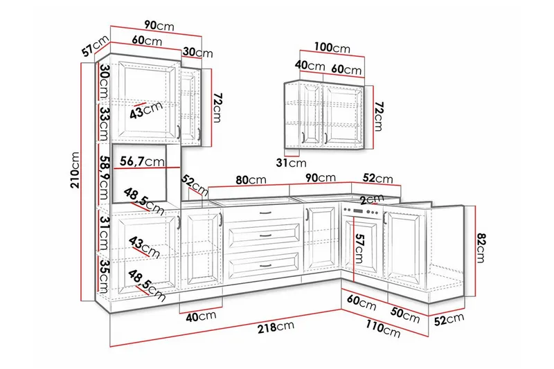 Templemore Möbelset För Kök & Matplats White - Huonekalut - Kalustesetit - Keittiön kalustesetit