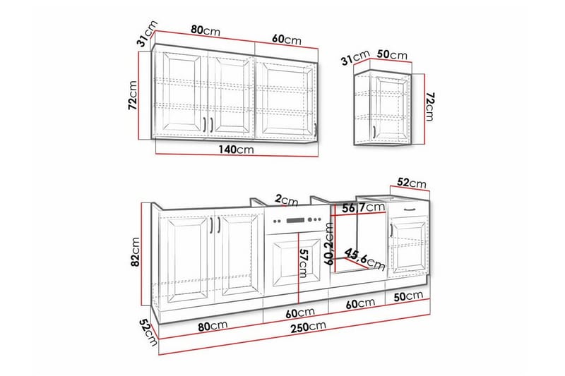 Templemore Möbelset För Kök & Matplats White - Huonekalut - Kalustesetit - Keittiön kalustesetit