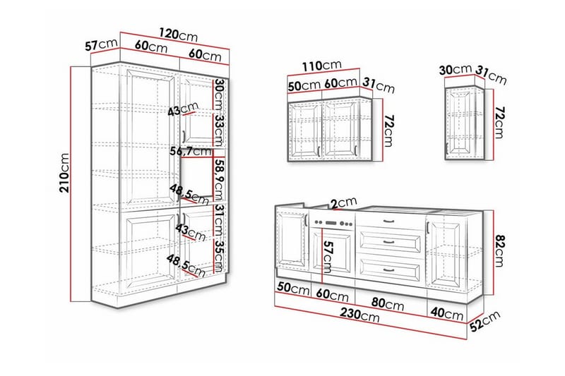 Templemore Möbelset För Kök & Matplats White - Huonekalut - Kalustesetit - Keittiön kalustesetit