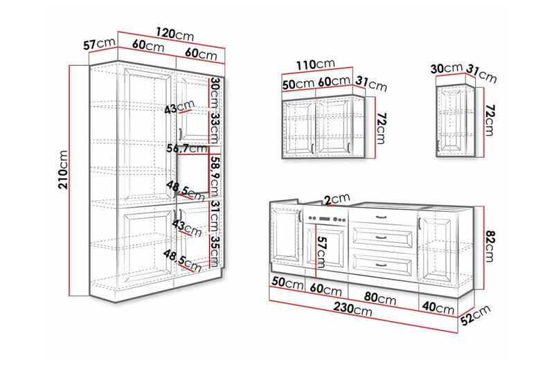 Templemore Möbelset För Kök & Matplats White - Huonekalut - Kalustesetit - Keittiön kalustesetit