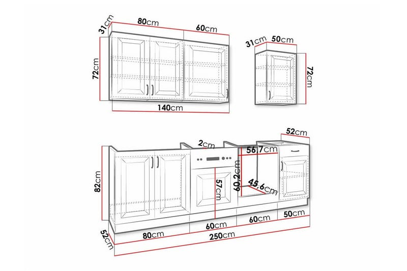 Templemore Möbelset För Kök & Matplats White - Huonekalut - Kalustesetit - Keittiön kalustesetit