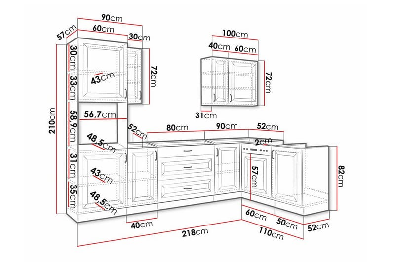 Templemore Möbelset För Kök & Matplats White - Huonekalut - Kalustesetit - Keittiön kalustesetit