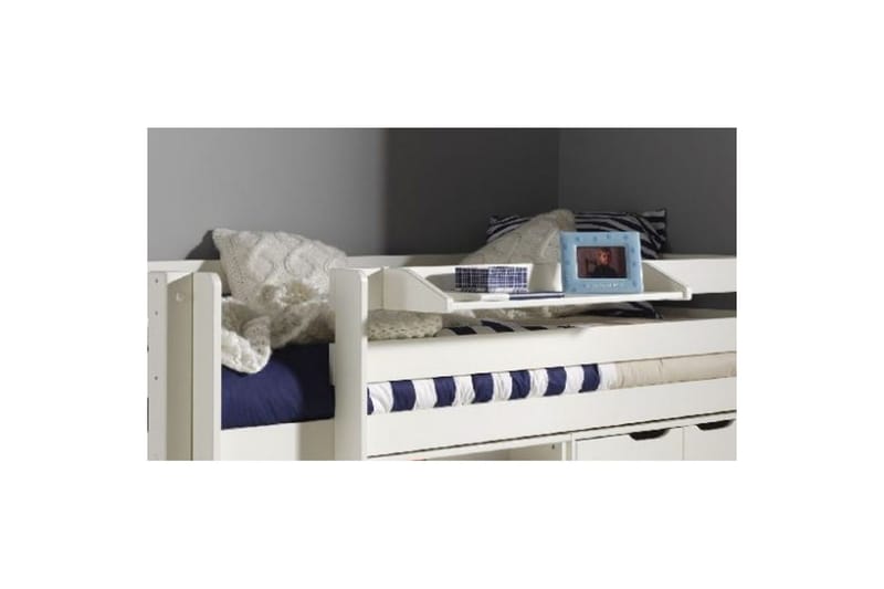 Keskikorkea sänky kirjoituspöydällä, 4-ovisella kaapilla, ripustushyllyllä ja 2-ovisella kaapilla Pino - Huonekalut - Lasten kalusteet - Lasten huonekalusetti