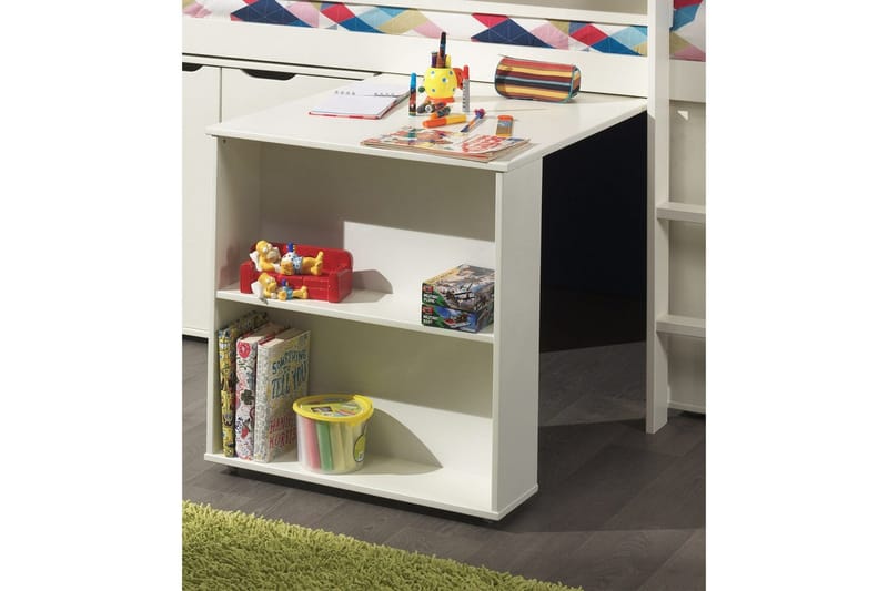 Keskikorkea sänky kirjoituspöydällä ja 4-ovisella kaapilla, jossa ripustushylly Pino - Huonekalut - Kalustesetit - Makuuhuoneen kalustesetit