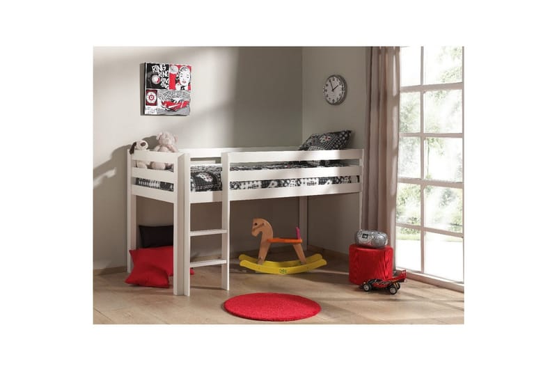 Keskikorkea sänky kirjoituspöydällä ja lipastolla Pino - Huonekalut - Kalustesetit - Makuuhuoneen kalustesetit