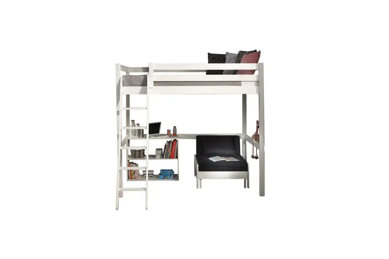 Kirjahylly ja vuodesohva Pino Mezzanine 140 x 200 cm - 140 x 200 cm - Huonekalut - Lasten kalusteet - Lasten huonekalusetti