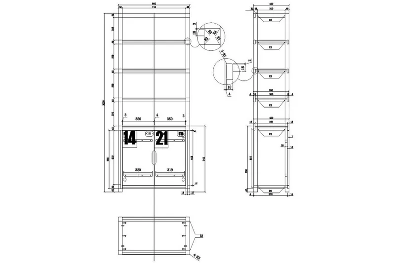 Kirjahylly ja pöytä Alex - Huonekalut - Kalustesetit - Olohuoneen kalustesetit