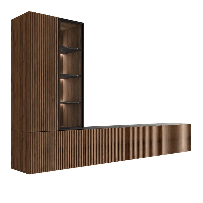 Klinkerville TV-yksikkö 260 cm, Pähkinänruskea