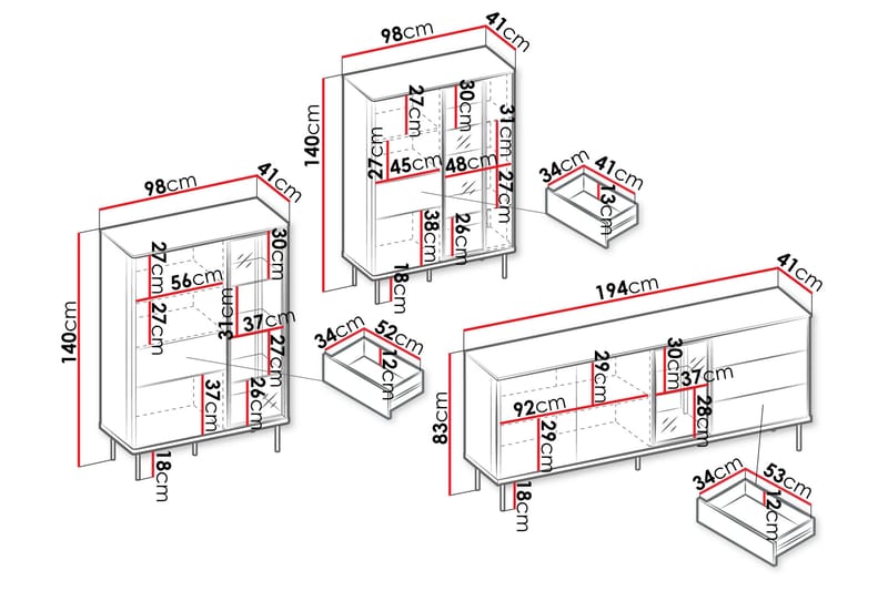 Levisa Kalustesetti Olohuoneeseen - Kasmirmatto - Huonekalut - Kalustesetit - Olohuoneen kalustesetit