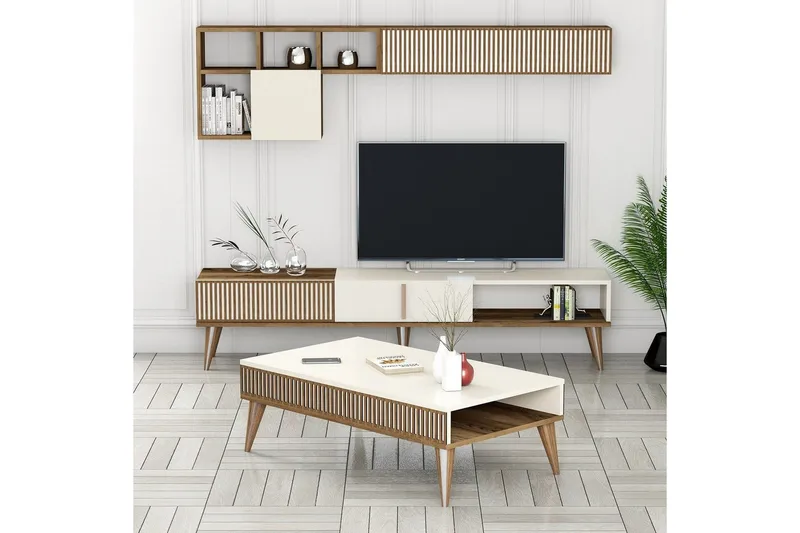 Lissione Kalustesetti Olohuoneeseen, Luonnollinen/Valkoinen