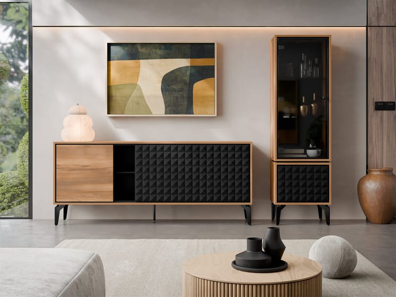 Lorvenn Olohuoneen kalustepaketti - Ruskea/Musta - Huonekalut - Kalustesetit - Olohuoneen kalustesetit