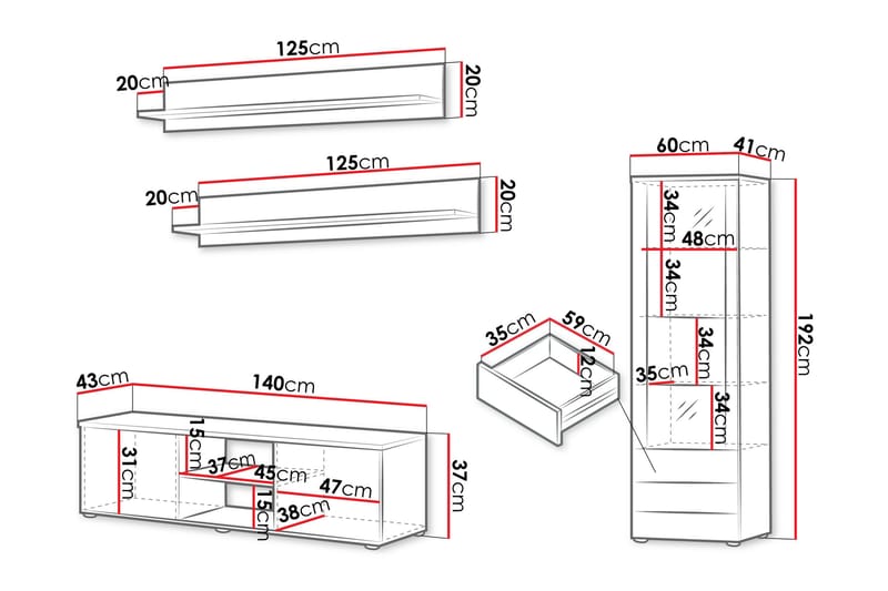 Lyrosen Kalustesarja - olohuone - Beige - Huonekalut - Kalustesetit - Olohuoneen kalustesetit