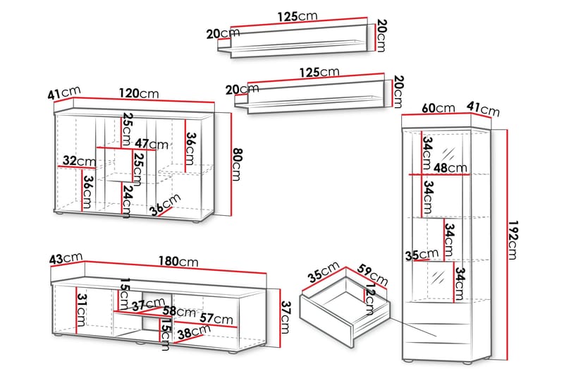 Lyrosen Kalustesarja - olohuone - Beige - Huonekalut - Kalustesetit - Olohuoneen kalustesetit