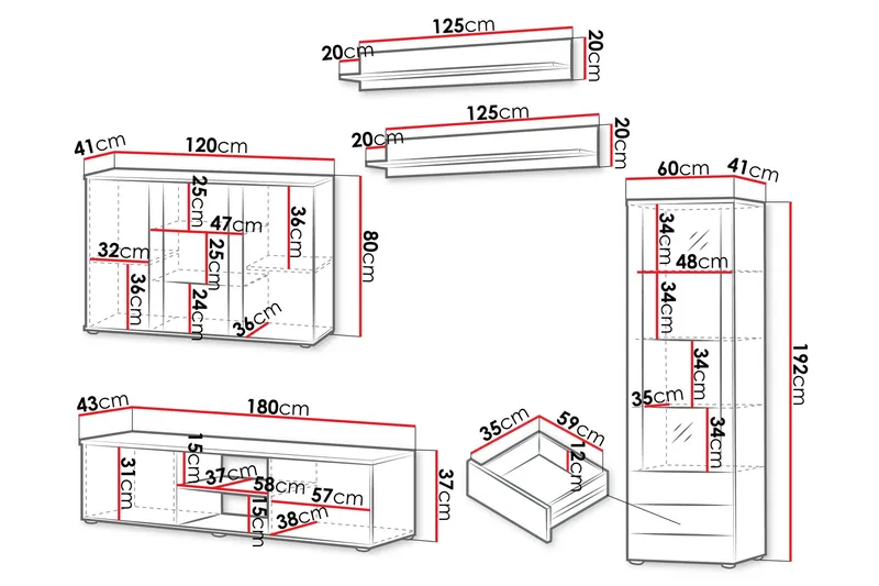 Lyrosen Kalustesarja - olohuone - Beige - Huonekalut - Kalustesetit - Olohuoneen kalustesetit
