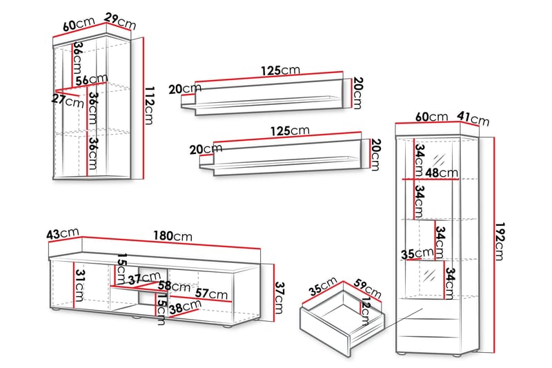 Lyrosen Kalustesarja - olohuone - Beige - Huonekalut - Kalustesetit - Olohuoneen kalustesetit