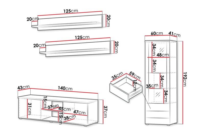 Lyrosen Kalustesarja - olohuone - Beige - Huonekalut - Kalustesetit - Olohuoneen kalustesetit