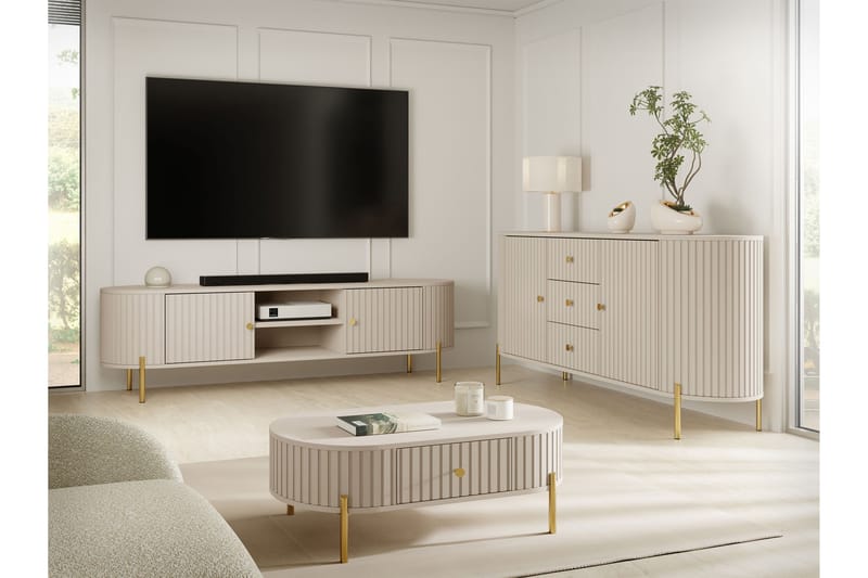 Maggio-Huonekalusetti Olohuoneeseen - Beige - Huonekalut - Kalustesetit - Olohuoneen kalustesetit