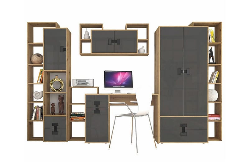 Castlebay Möbelset För Sovrum Grey High Gloss, undefined