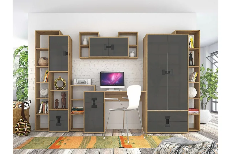 Grey High Gloss - Huonekalut - Kalustesetit - Makuuhuoneen kalustesetit