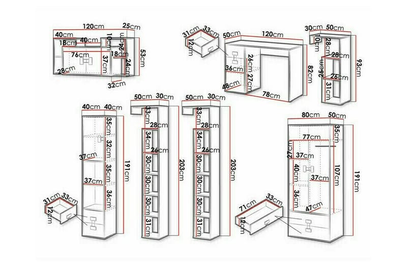 Grey High Gloss - Huonekalut - Kalustesetit - Makuuhuoneen kalustesetit