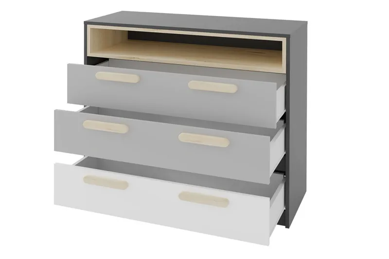 Makuuhuonesetti Lasten Pok - Harmaa / Valkoinen - Huonekalut - Kalustesetit - Makuuhuoneen kalustesetit