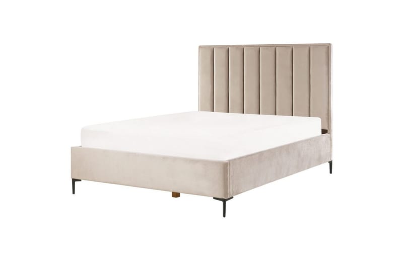 Makuuhuonesetti Sezanne Beige/harmaa/musta, 160x200 cm, Sametti - Beige/harmaa/musta, 160x200 cm, Sametti - Huonekalut - Kalustesetit - Makuuhuoneen kalustesetit